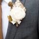 Burlap Boutonnieres For The Grooms | Gullu Damat Yaka Cicegi