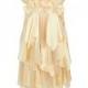 Altın Frill Bow Detaylı Elbise