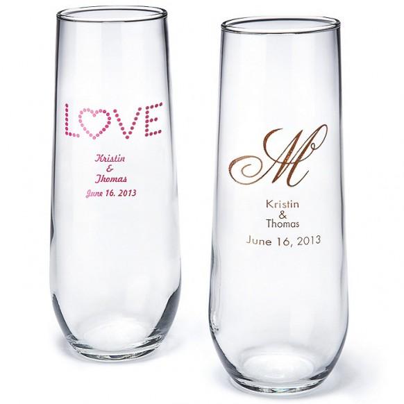 Wedding Gifts Personalized Stemless Champagne Flute 1182015 Weddbook