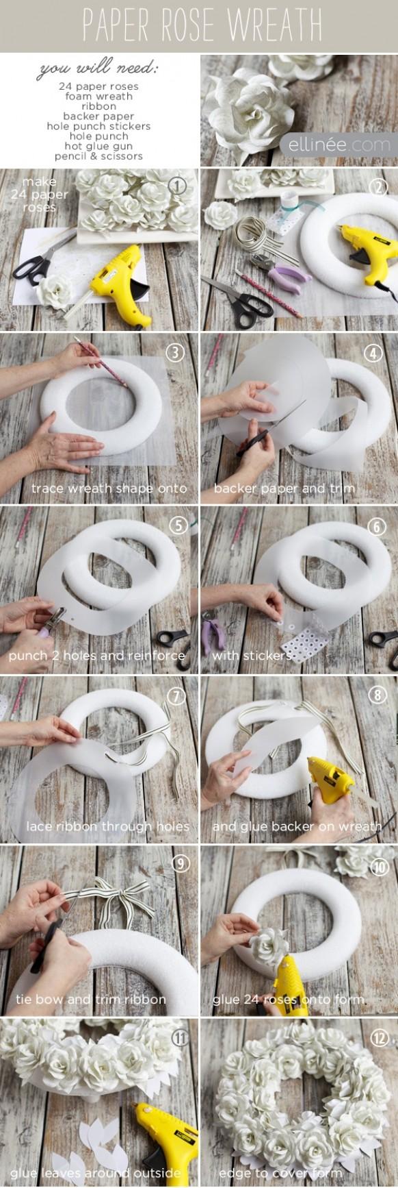 paper rose wreath paper rose wreath