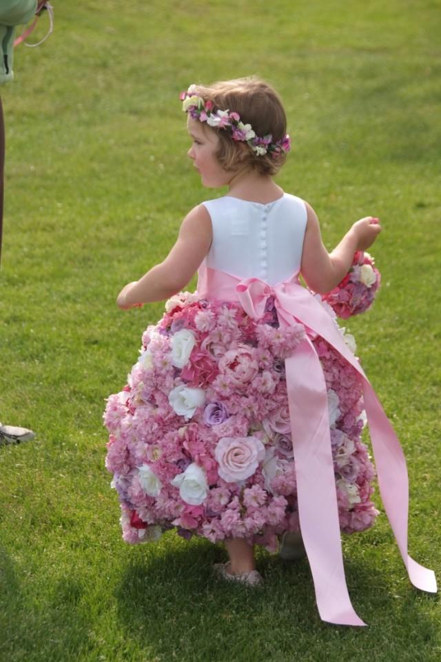 wedding photo - Sayles Livingston design floral dress for little girl