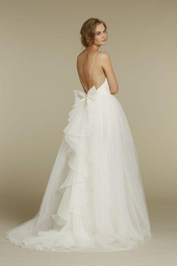 wedding photo - White Backless White Lace Enhanced Dress