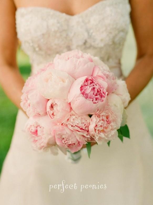 wedding photo - Bouquet de mariage de pivoine rose ♥ naturelles et frais