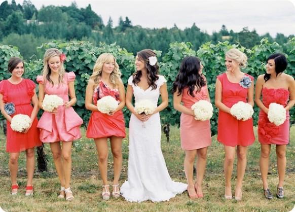wedding photo - Pink Bridesmaids' Dresses