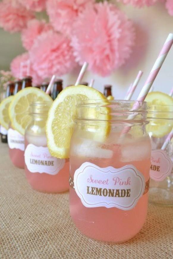 wedding photo - Homemade Pink Wedding Lemonade 