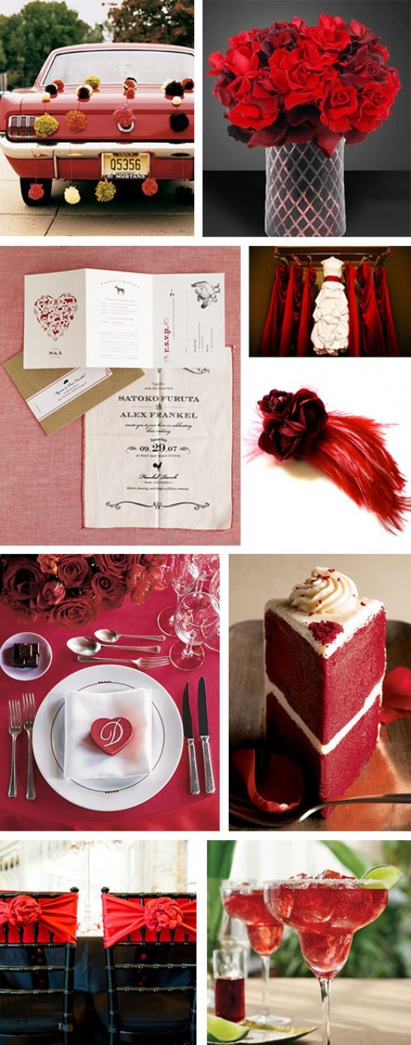 Scarlet Wedding Color Palettes 