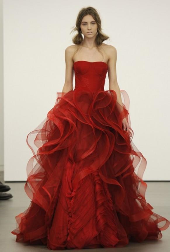 wedding photo - Сексуальная Красное платье невесты ♥ Специальный дизайн Vera Wang