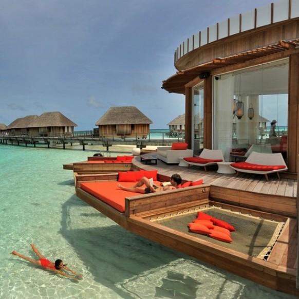 Luxury honeymoon hotel with crystal clear pool