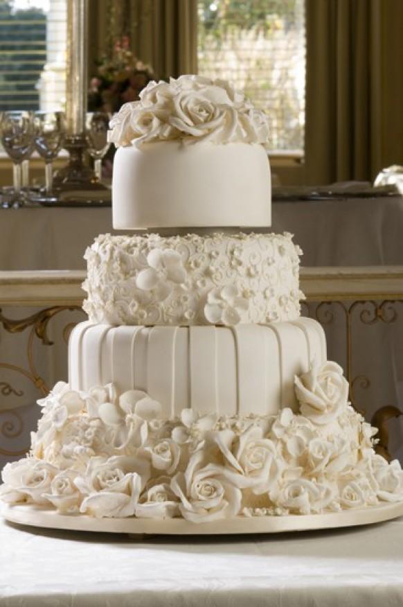wedding photo - Белый Fondant Специальный свадебный торт
