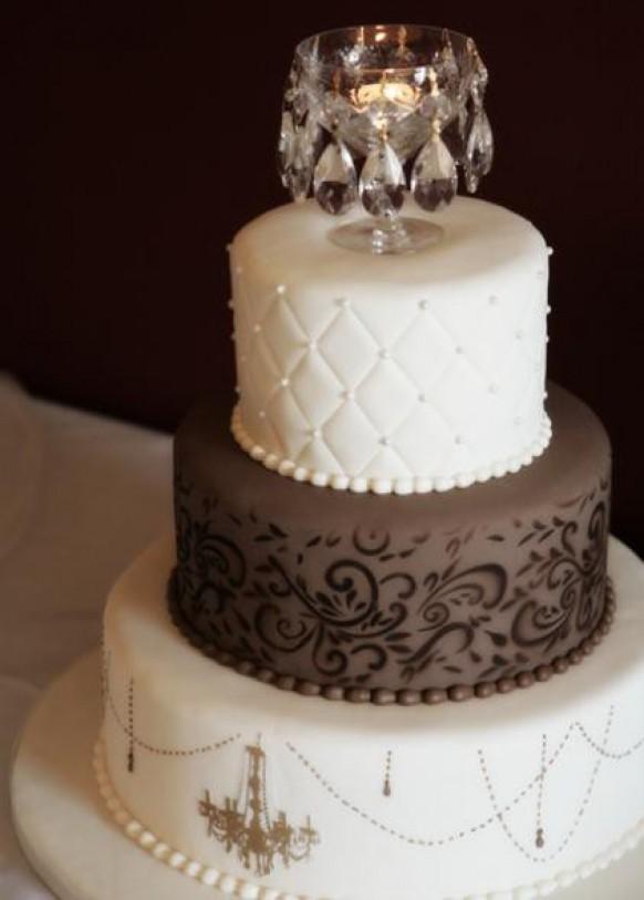 wedding photo - Fondant Chocolate Wedding Cakes ♥ Wedding Cake Design 
