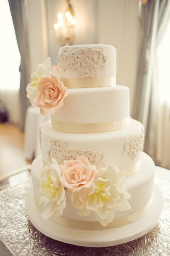wedding photo - Fondant Wedding Cakes ♥ Vintage Wedding Cake 