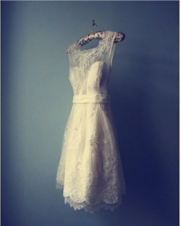 wedding photo - Chic Специальный дизайн мини свадебное платье