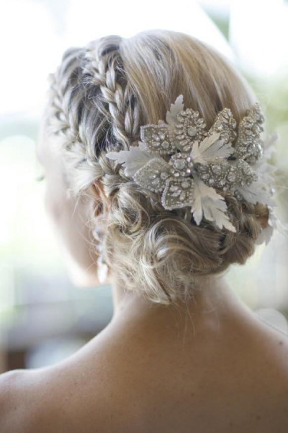 wedding photo - Великолепные волосы свадебные ♥ Sleek Свадебный Плетеный Bun / Updo