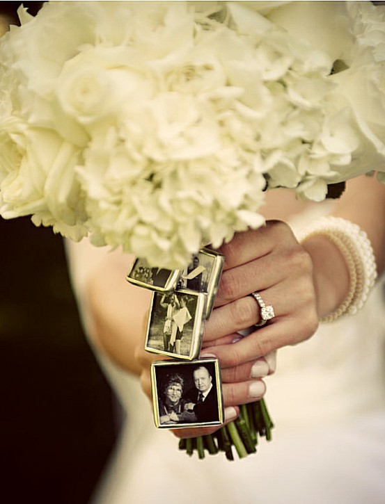 Wedding - Personalized Wedding Bouquet Photo Frame Charms 