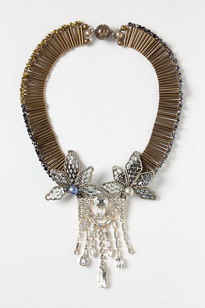 Mariage - Collier en laiton avec cristal fait main et détails Perles