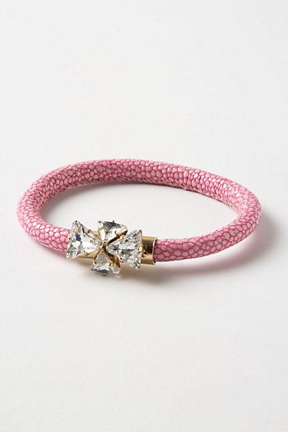 Mariage - Pink wedding bracelet with shining crystal