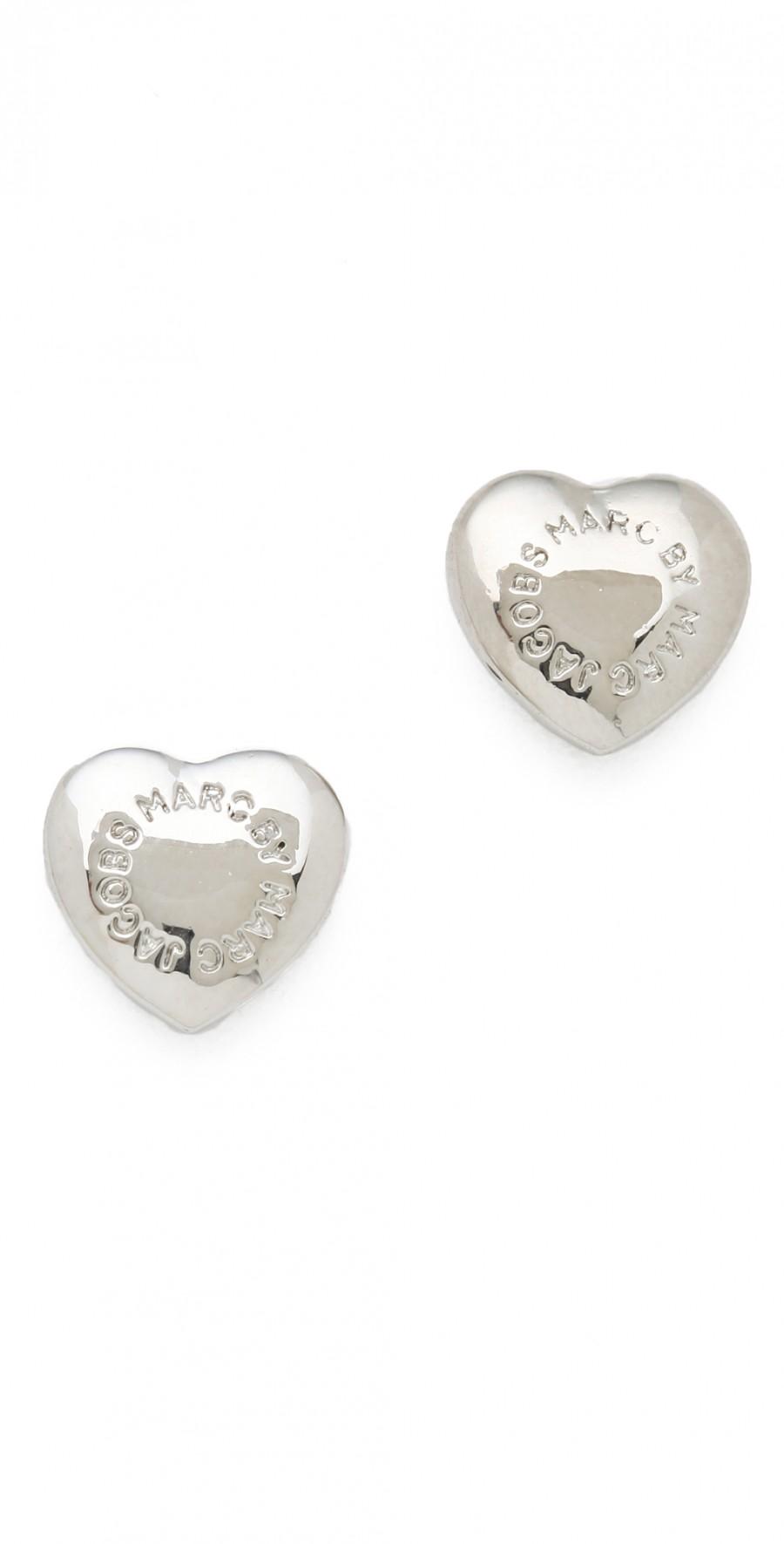 Hochzeit - Logo Heart Stud Earrings