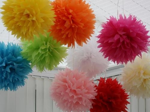 Wedding - Wedding Paper Pom Poms ♥ Wedding & Party Decoration Ideas 