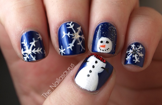 Wedding - Snowman & Snowflakes Nail Design ♥ Creative Nail Design & Art