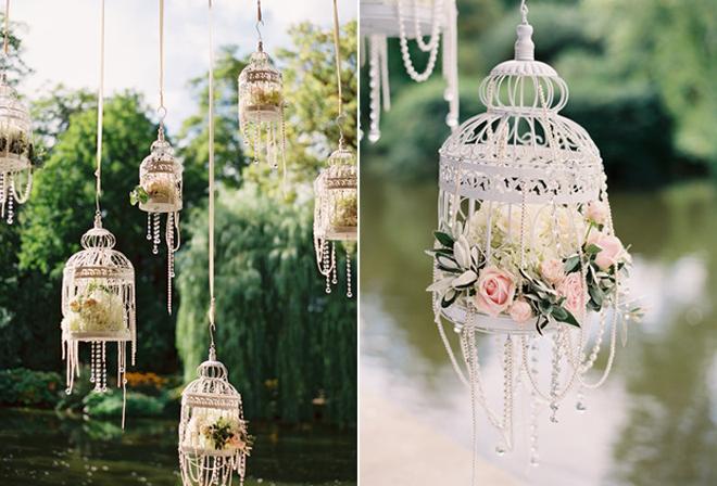 Wedding - Garden Wedding Decoration with Hanging Birdcages ♥ Fairytales Wedding Decorating