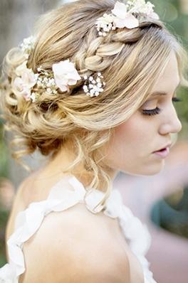 Braided Hair Model - Floral Braided Halo Wedding Hairstyle #1907003 ...