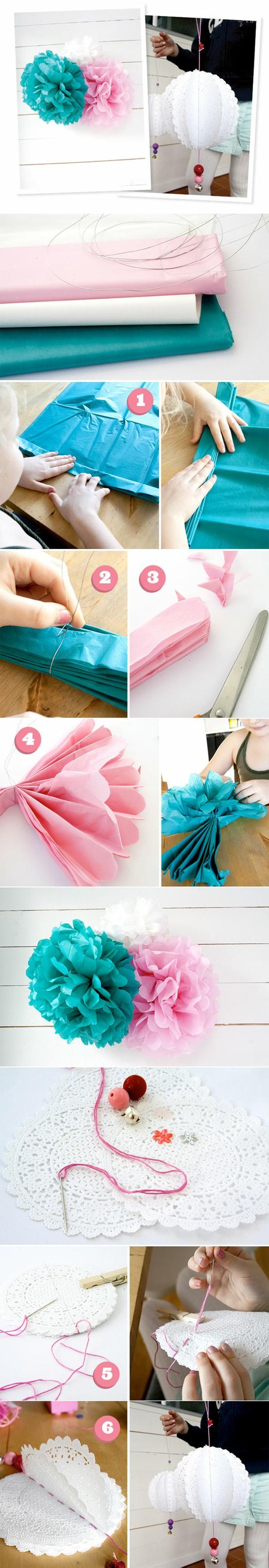 Wedding - DIY Flowers Paper Tissue Pom Poms for Wedding 