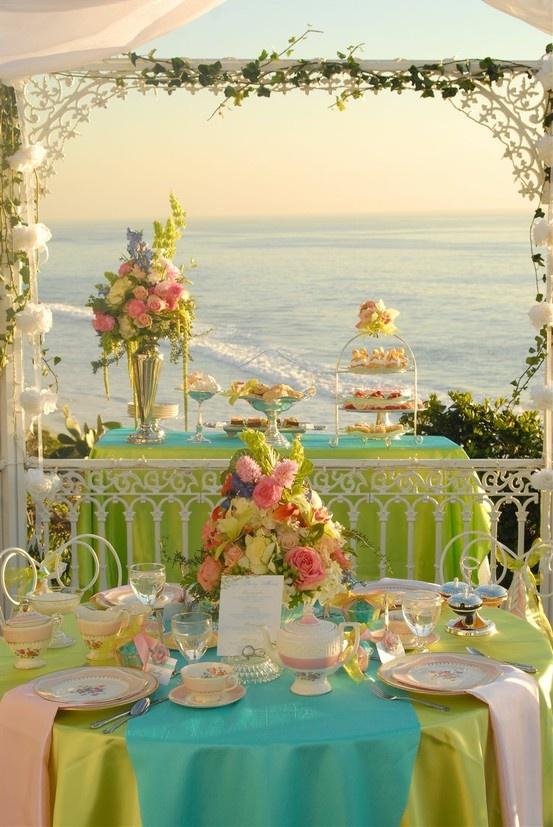 Wedding - Gorgeous Landscape Photography ♥ Amazing Wedding Ocean Party ♥ Fairytale Easter Tea Party Decoration 