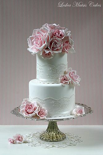 Свадьба - Розовые розы и кружева