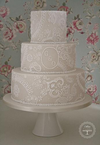 Wedding - Paisley Lace Wedding Cake