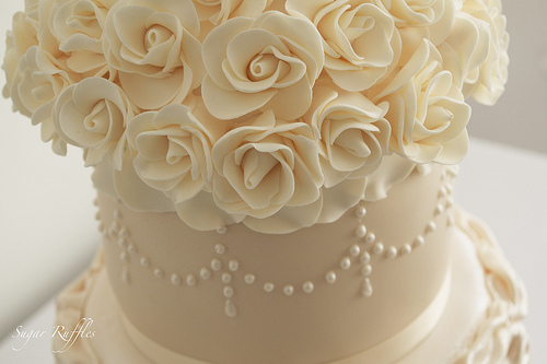 Wedding - Ivory & Champagne Wedding Cake