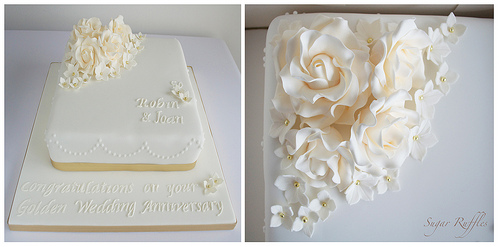 Wedding - Golden Wedding Anniversary Cake