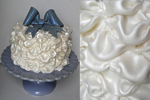 Wedding - Billowed Satin Fabric Cake