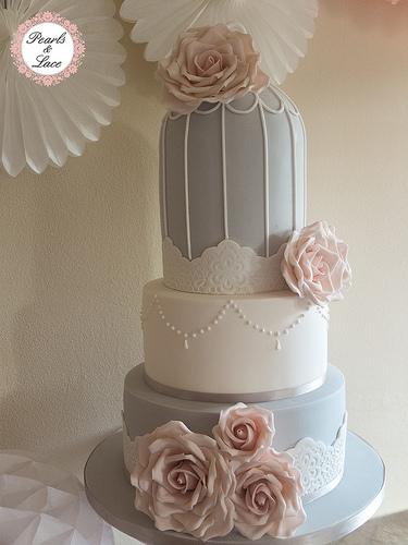Wedding - Close Up Dove & Pale Dusky Birdcage
