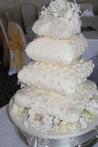 Wedding - Four Tiered Cushion/pillow Wedding Cake For The Savoy