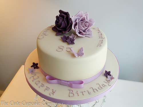 Wedding - Lilac And Mauve Birthday Cake 2