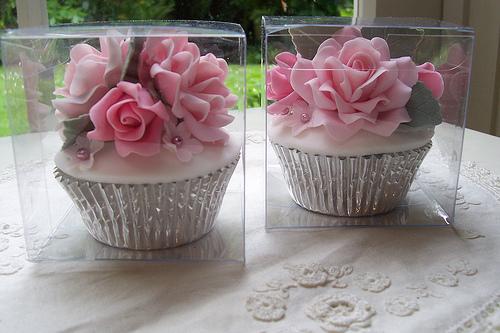 Hochzeit - Rosen Cupcakes