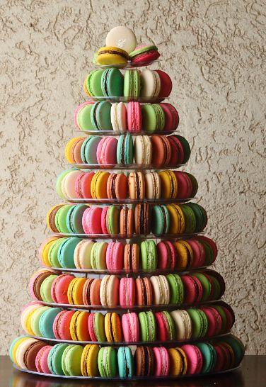 Hochzeit - Colorful Macaron Tower 