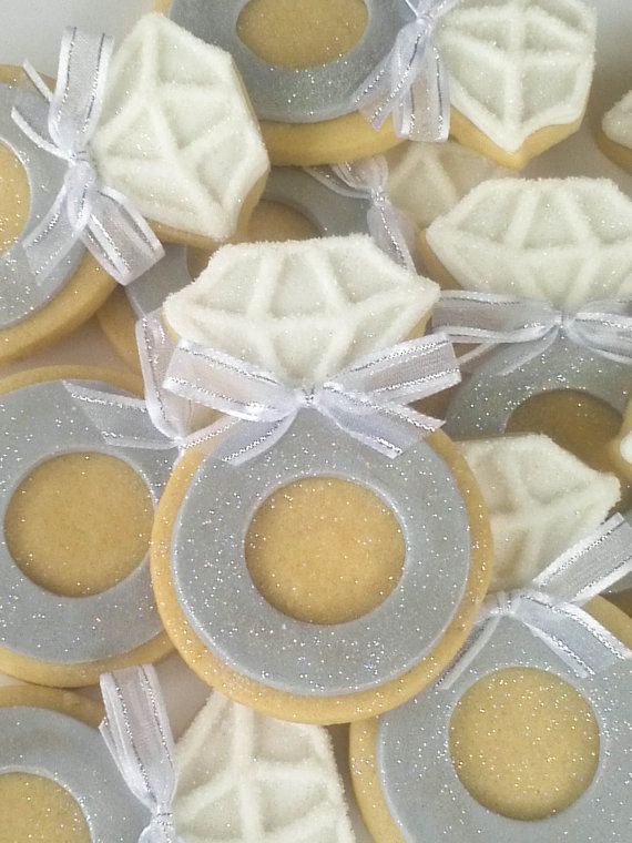 Mariage - Ring Sugar Cookies- 4 Dozen With Sheer Pink Ribbon For Michelle