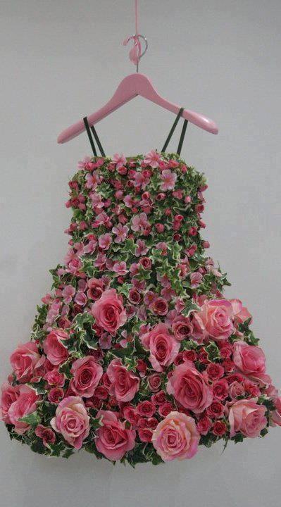 Mariage - Refreshing pink roses dress for kids