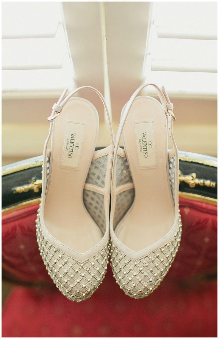 Wedding - Ivory wedding shoes with diagonal patterns