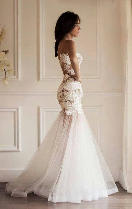 Wedding - Gorgeous wedding dress with floral laces