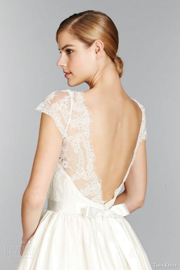 Wedding - Ivory wedding dress with lace bodice cap sleeves