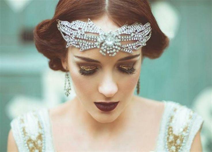 Wedding - Shining headband decorated with crystals