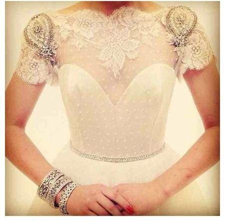 Wedding - Elegant lacy high neck wedding dress