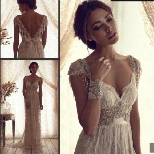 Wedding - Ivory wedding dress loaded with rhinestones