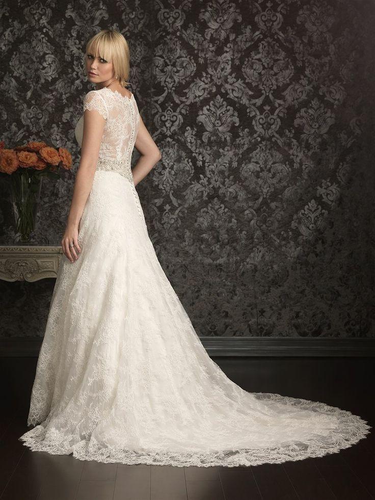 Modest Cap Sleeves Whiteivory Lace Wedding Dress Bridal Wedding Gowns Custom 2041584 Weddbook 5325