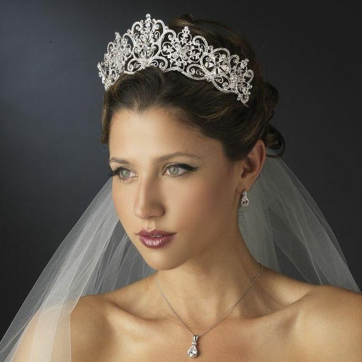 Hochzeit - Silver Crystal Strass Royal Princess Hochzeit Braut-Festzug-Abschlussball-Tiara-Krone