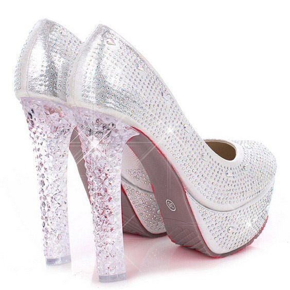 زفاف - موضة جديدة الماس الأميرة البهية بريق كريستال حزب وحيد أحذية الزفاف