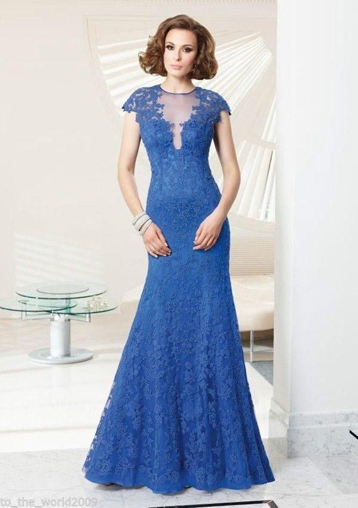 Wedding - 2014 New Fashion Custom Appliqued Long Lace Mermaid Formal Prom Evening Dresses