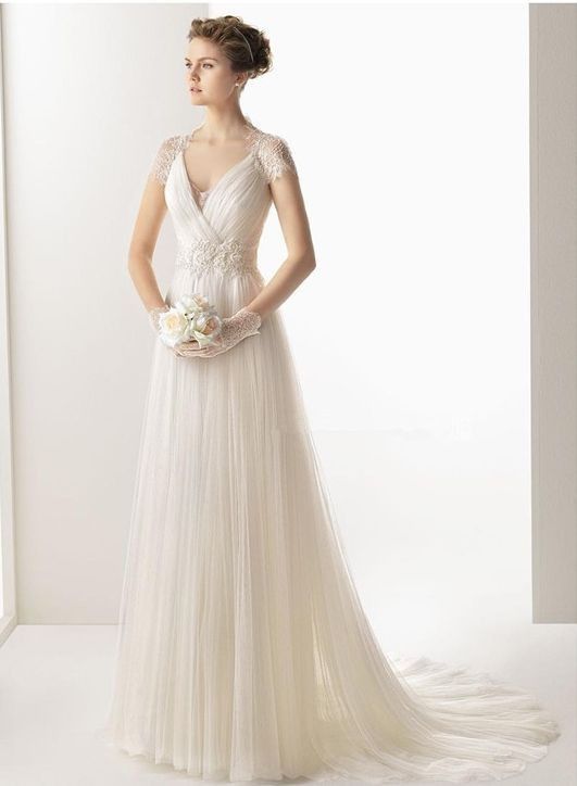 Wedding - 2014 New White/Ivory A-line Wedding Dress Bridal Gown Size 4 6 8 10 12 14 16 18 